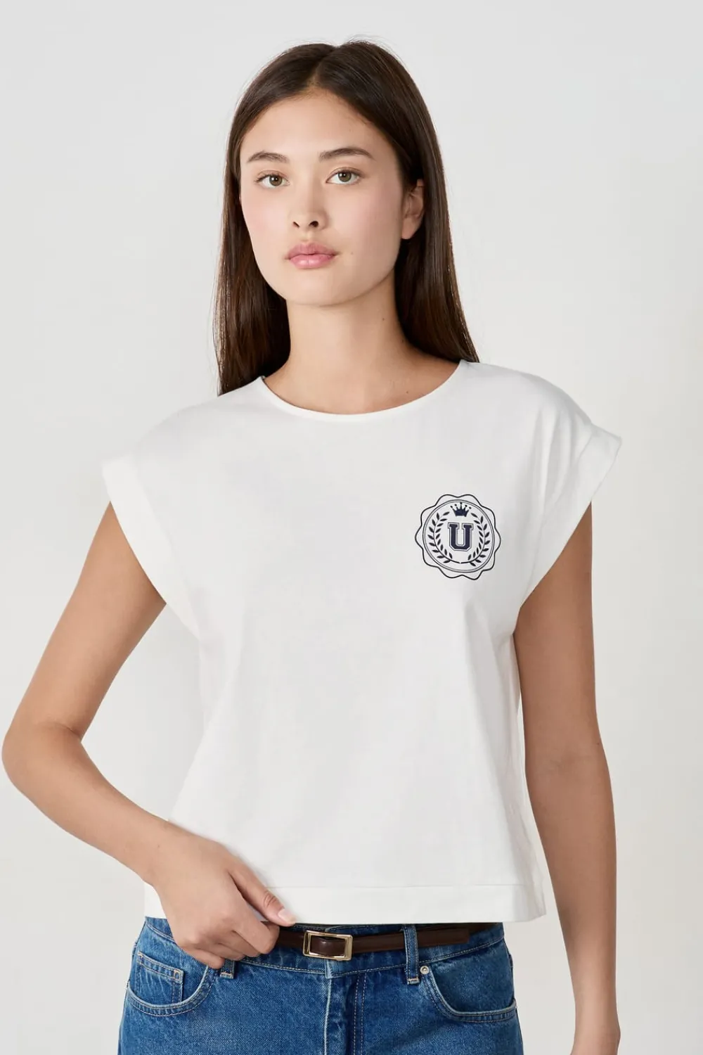 Clearance ETAM Camiseta de algodón con estampado BEIGE