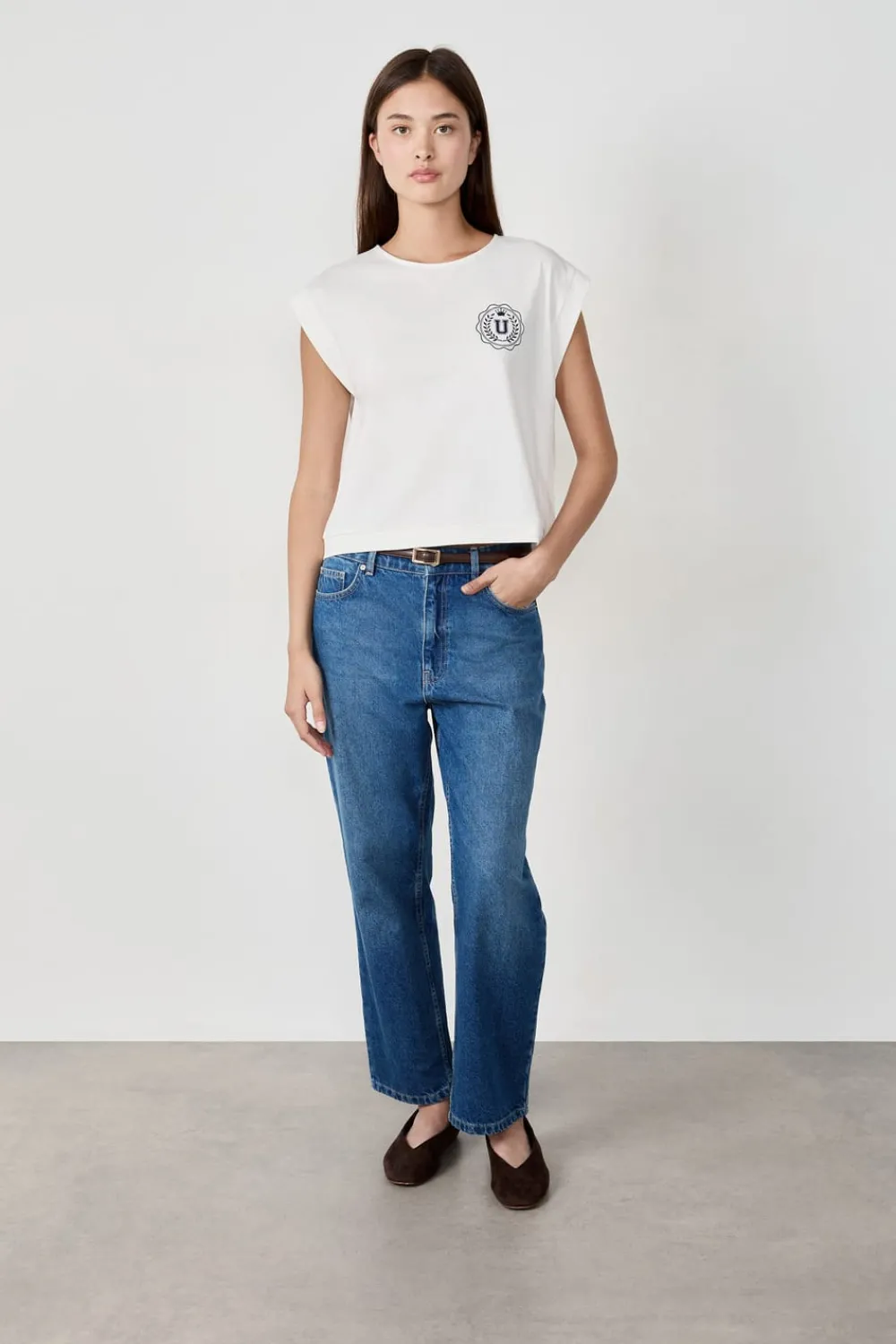 Clearance ETAM Camiseta de algodón con estampado BEIGE