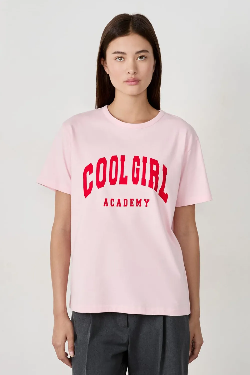 ETAM Camiseta de algodón estampada "Cool girl academy ROSA EMPOLVADOS