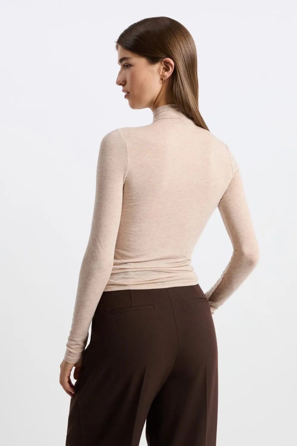 Clearance ETAM Camiseta de cuello alto con lana BEIGE