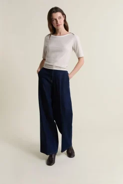 Hot ETAM Camiseta de cuello redondo a rayas CHOCOLATE