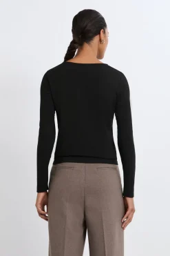 ETAM Camiseta de cuello redondo y manga larga NEGRO