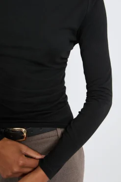 ETAM Camiseta de cuello redondo y manga larga NEGRO