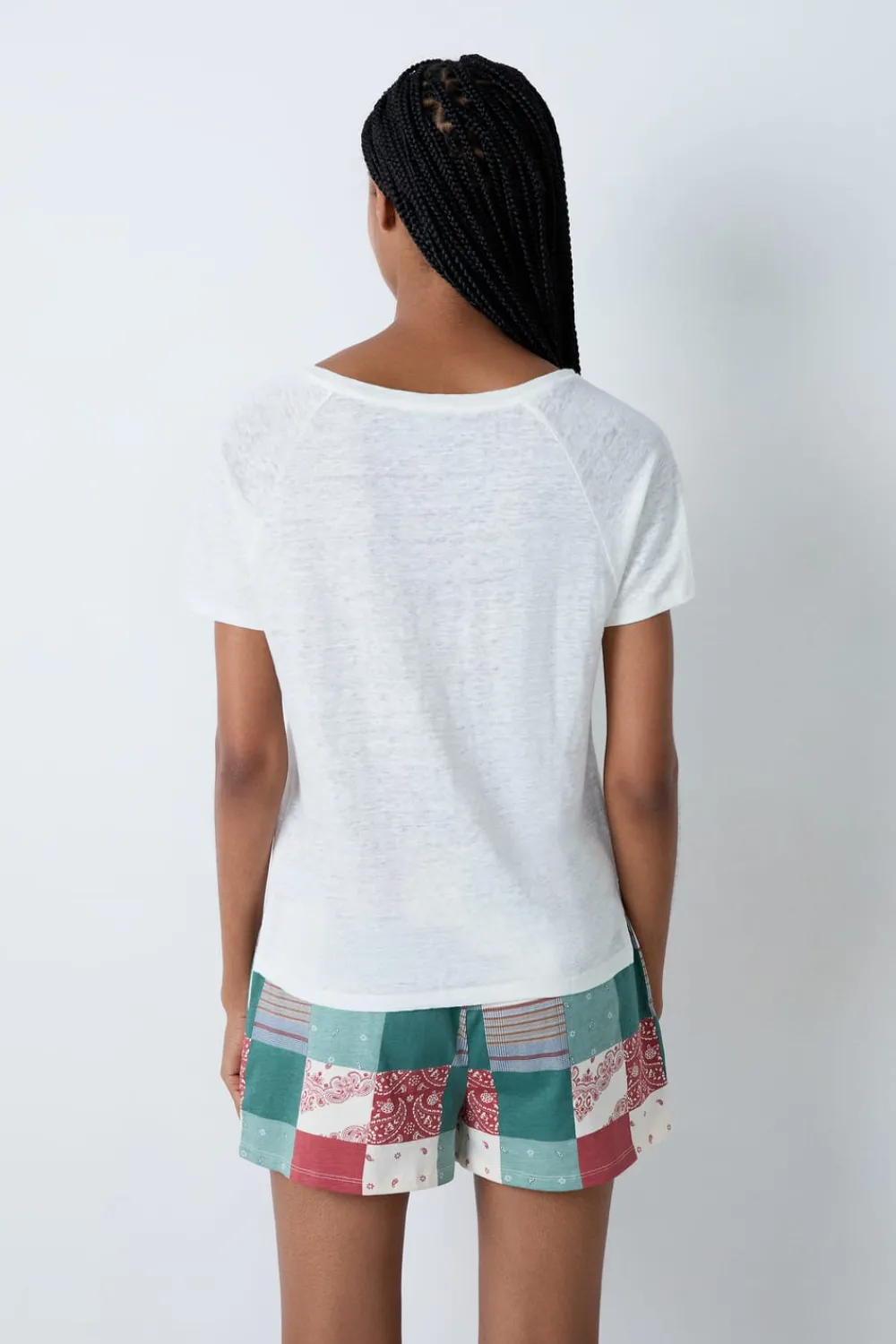 Sale ETAM Camiseta de manga corta 100% lino CRUDO