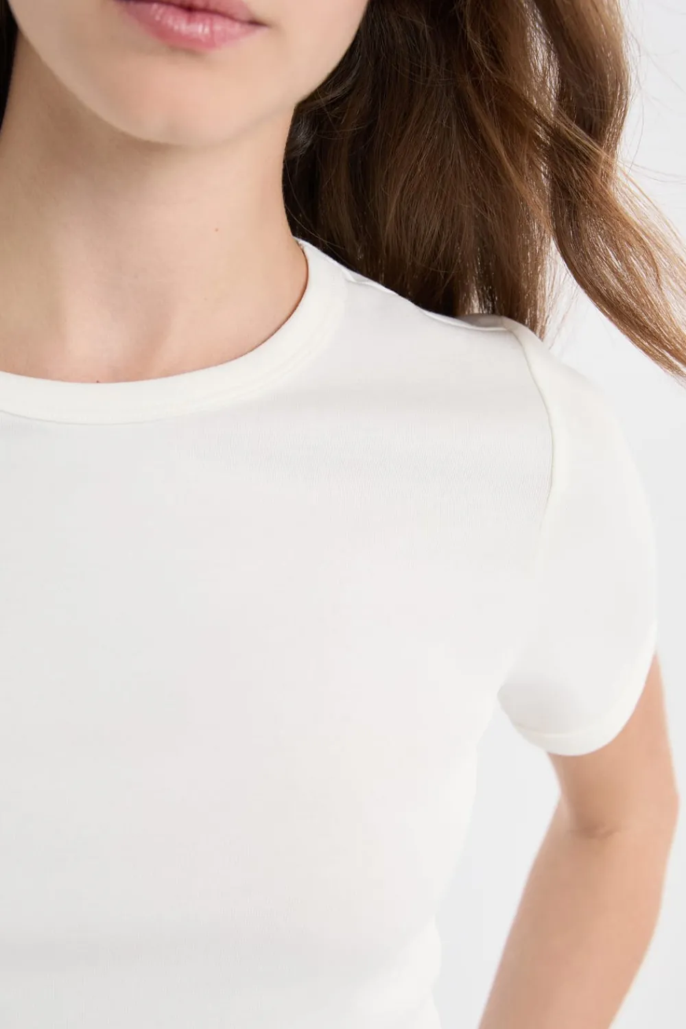 Best ETAM Camiseta de manga corta con algodón BLANCO