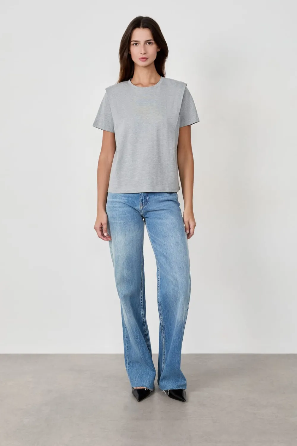 Online ETAM Camiseta de manga corta de algodón GRIS CLARO