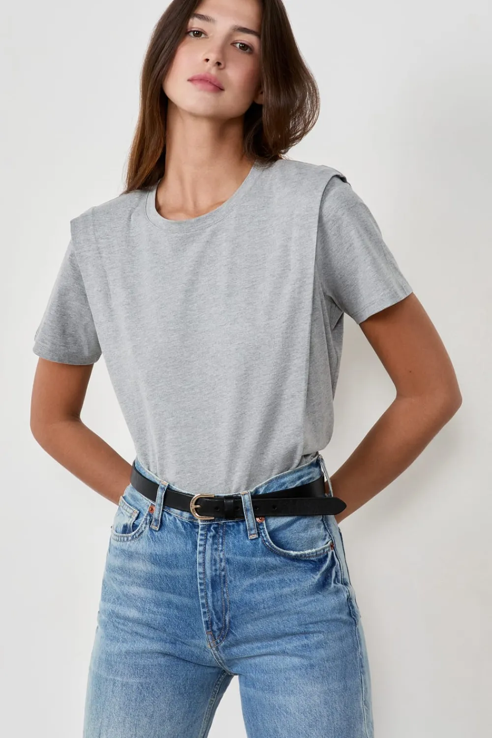 Online ETAM Camiseta de manga corta de algodón GRIS CLARO