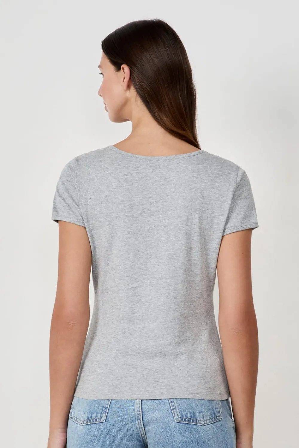 Sale ETAM Camiseta de manga corta de algodón GRIS