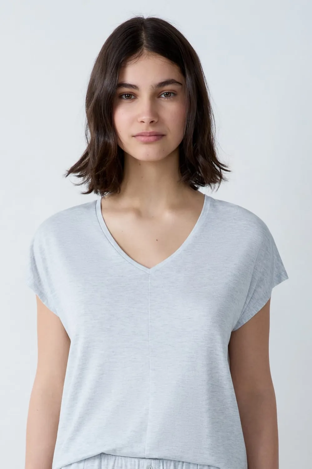 Discount ETAM Camiseta de manga corta de pijama de modal GRIS CLARO