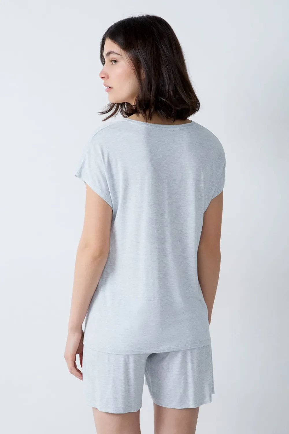 Discount ETAM Camiseta de manga corta de pijama de modal GRIS CLARO