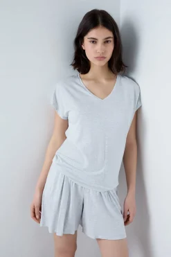 Discount ETAM Camiseta de manga corta de pijama de modal GRIS CLARO