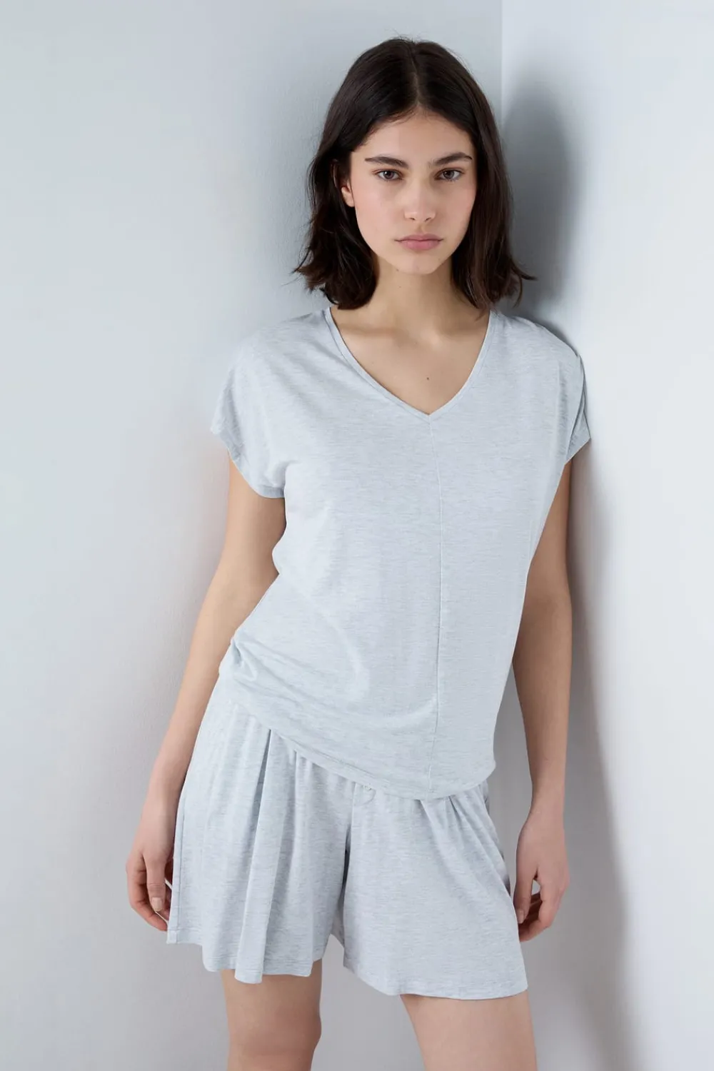 Discount ETAM Camiseta de manga corta de pijama de modal GRIS CLARO