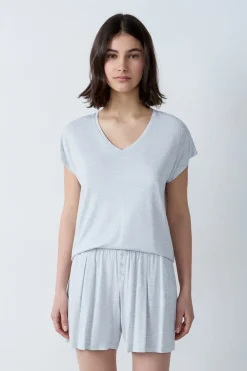 Discount ETAM Camiseta de manga corta de pijama de modal GRIS CLARO