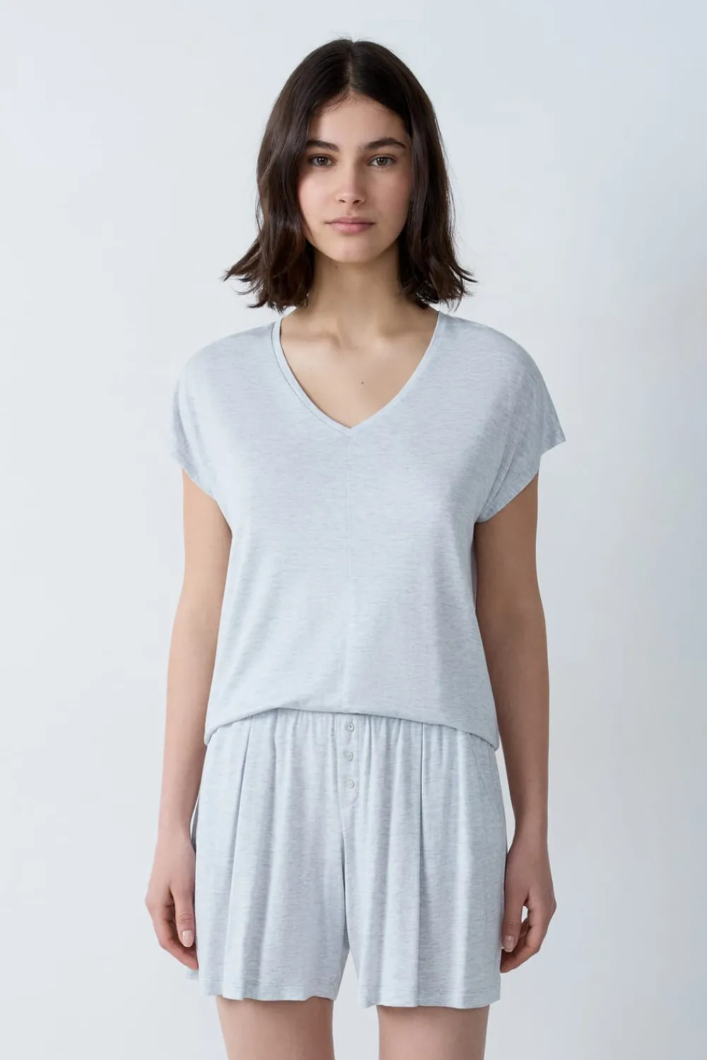 Discount ETAM Camiseta de manga corta de pijama de modal GRIS CLARO