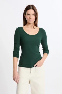 Clearance ETAM Camiseta de manga larga con cuello bailarina y sujetador integrado ESMERALDA
