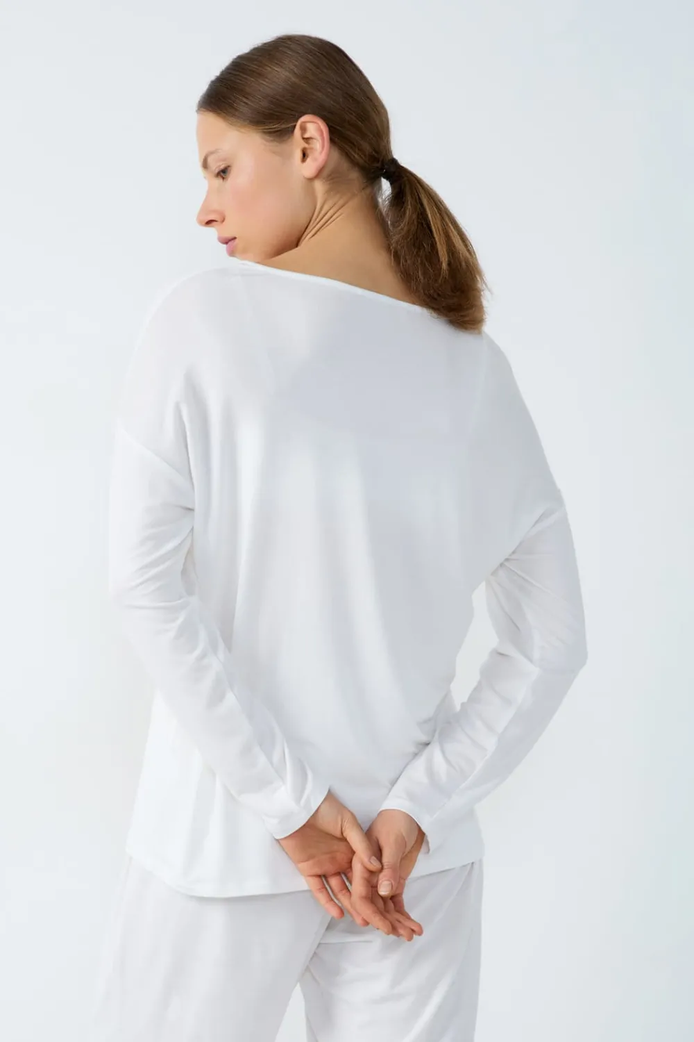 Best ETAM Camiseta de manga larga de pijama de modal CRUDO