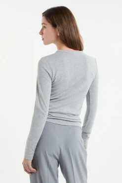 Hot ETAM Camiseta de manga larga de algodón GRIS