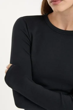 Hot ETAM Camiseta de manga larga de algodón NEGRO