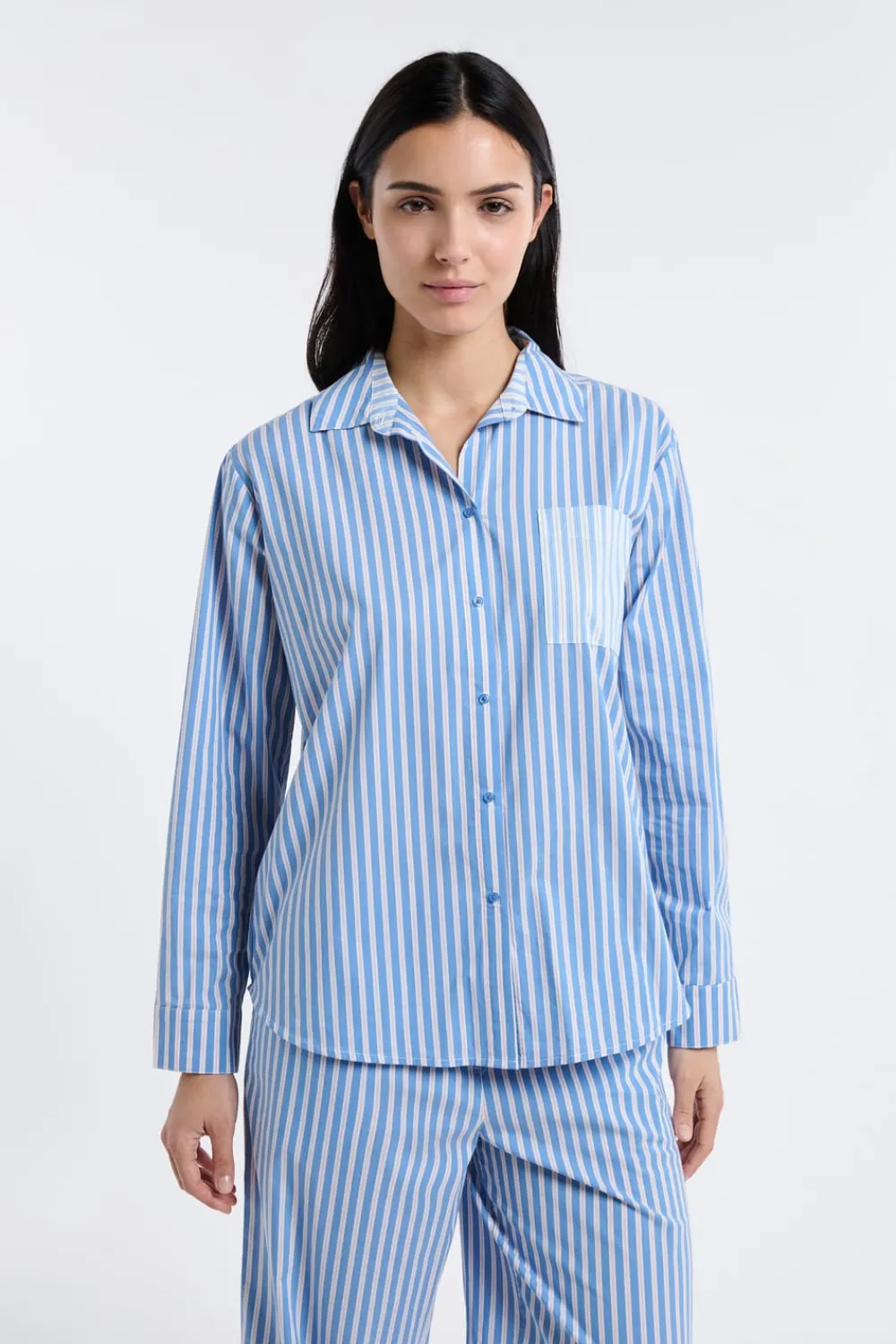 Clearance ETAM Camiseta de pijama a rayas AZUL CIELO