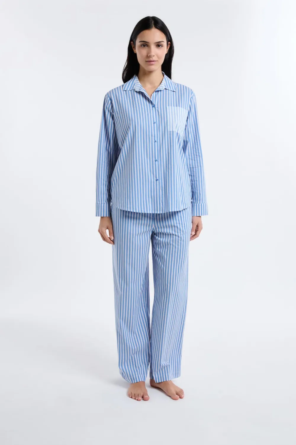 Clearance ETAM Camiseta de pijama a rayas AZUL CIELO