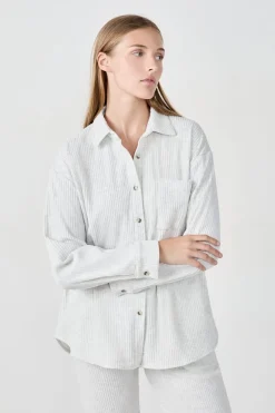ETAM Camiseta de pijama acanalada GRIS CLARO