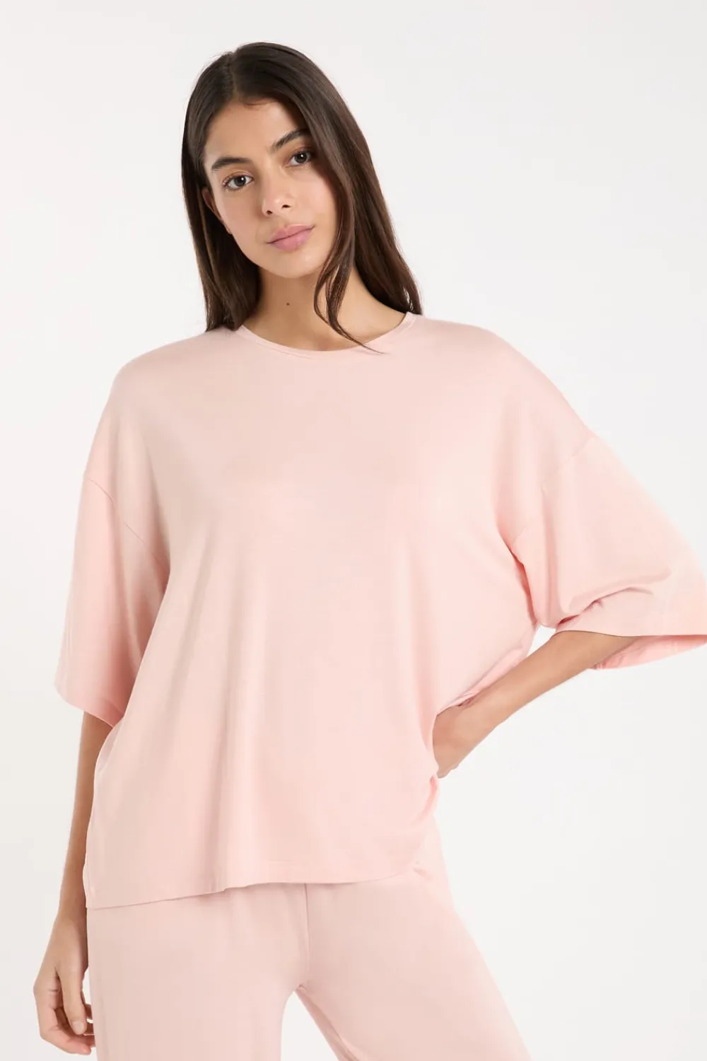 Best ETAM Camiseta de pijama con cuello redondo ancho ROSA EMPOLVADO