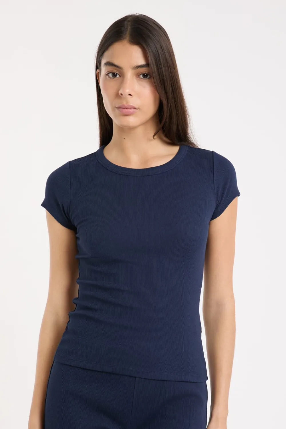 Best ETAM Camiseta de pijama con cuello redondo y algodón AZUL REAL