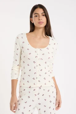 Discount ETAM Camiseta de pijama con estampado de cerezas lino