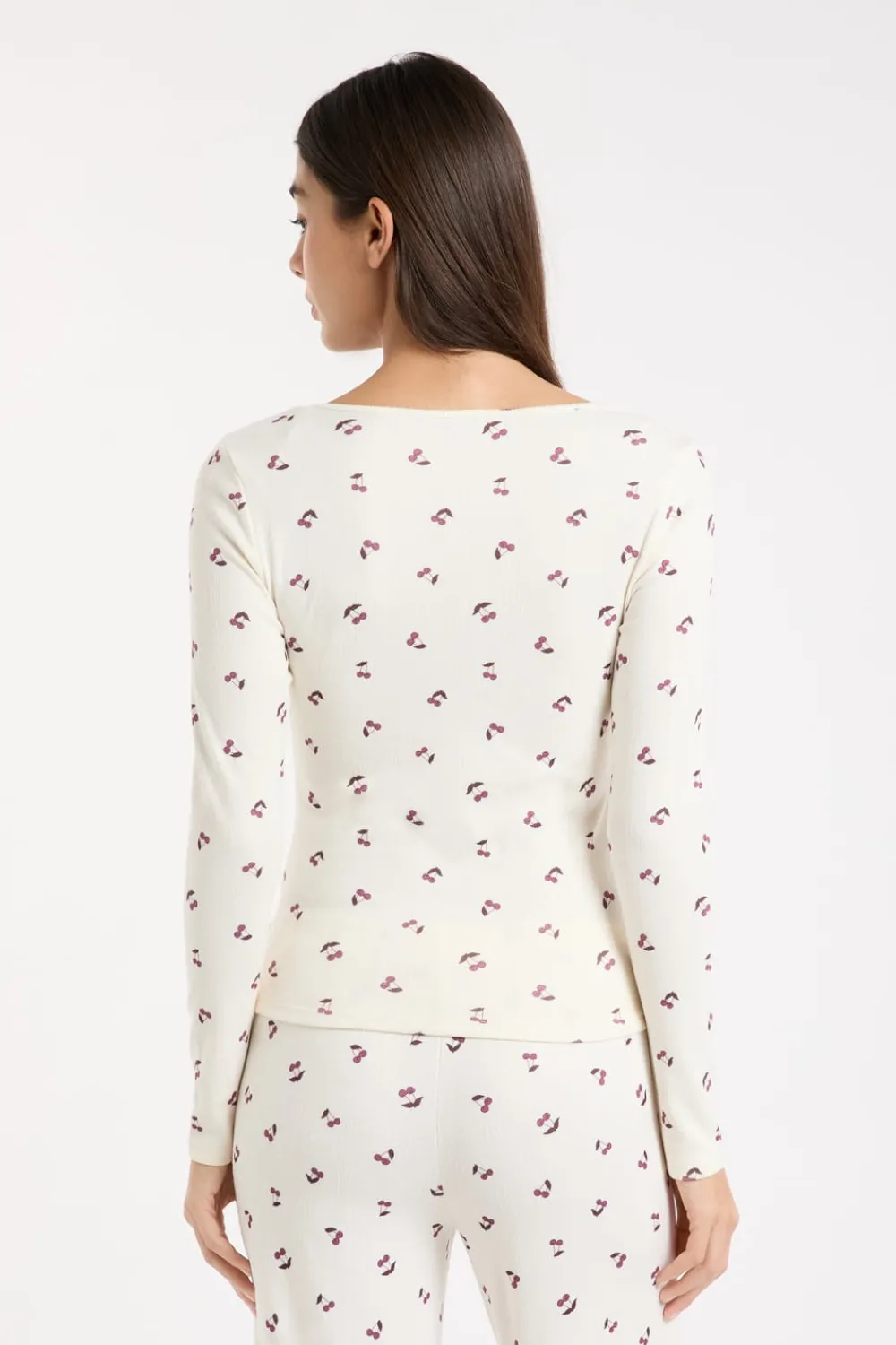 Discount ETAM Camiseta de pijama con estampado de cerezas lino