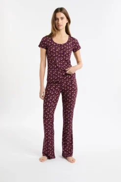 Online ETAM Camiseta de pijama con estampado de cerezas VIOLET