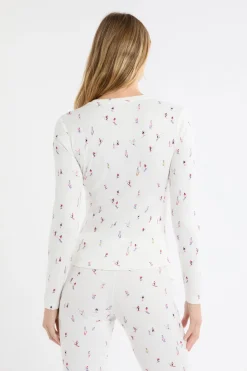 Clearance ETAM Camiseta de pijama con estampado de esquiadores crudo