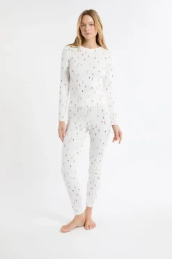 Clearance ETAM Camiseta de pijama con estampado de esquiadores crudo