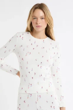Clearance ETAM Camiseta de pijama con estampado de esquiadores crudo