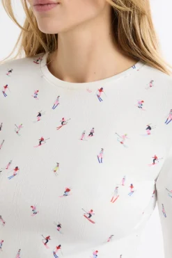 Clearance ETAM Camiseta de pijama con estampado de esquiadores crudo