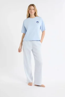 ETAM Camiseta de pijama de algodón con estampado AZUL CIELO