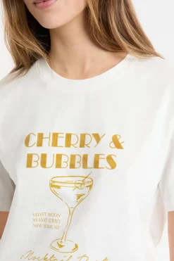 Clearance ETAM Camiseta de pijama de algodón estampada BLANCO