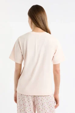 Hot ETAM Camiseta de pijama de algodón estampada ROSA