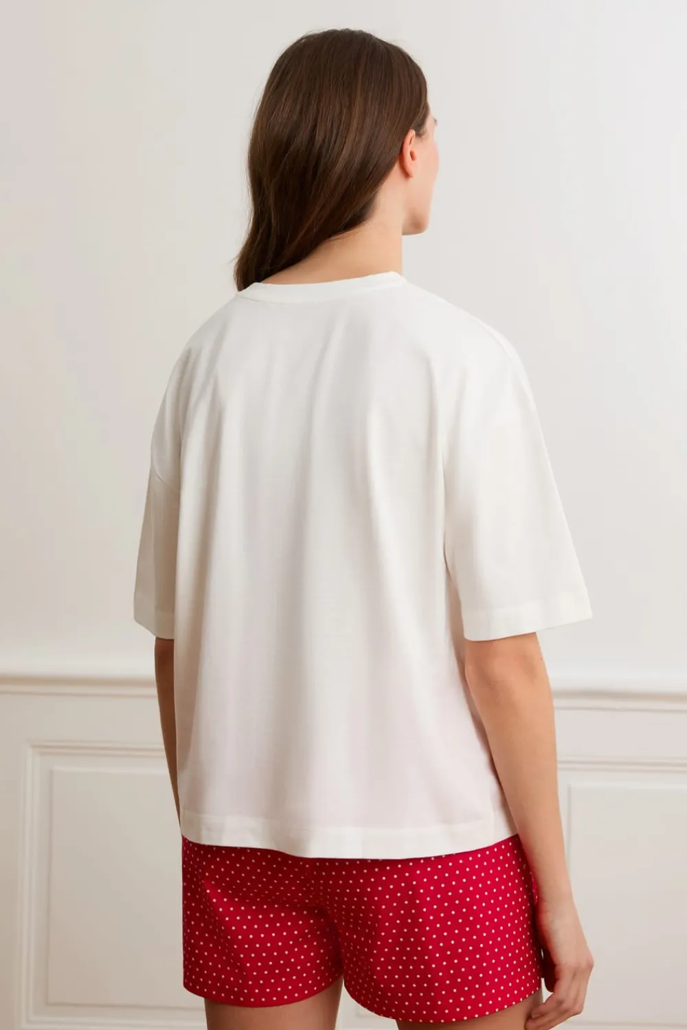 Discount ETAM Camiseta de pijama de algodón con ilustración «Paris» BLANCO