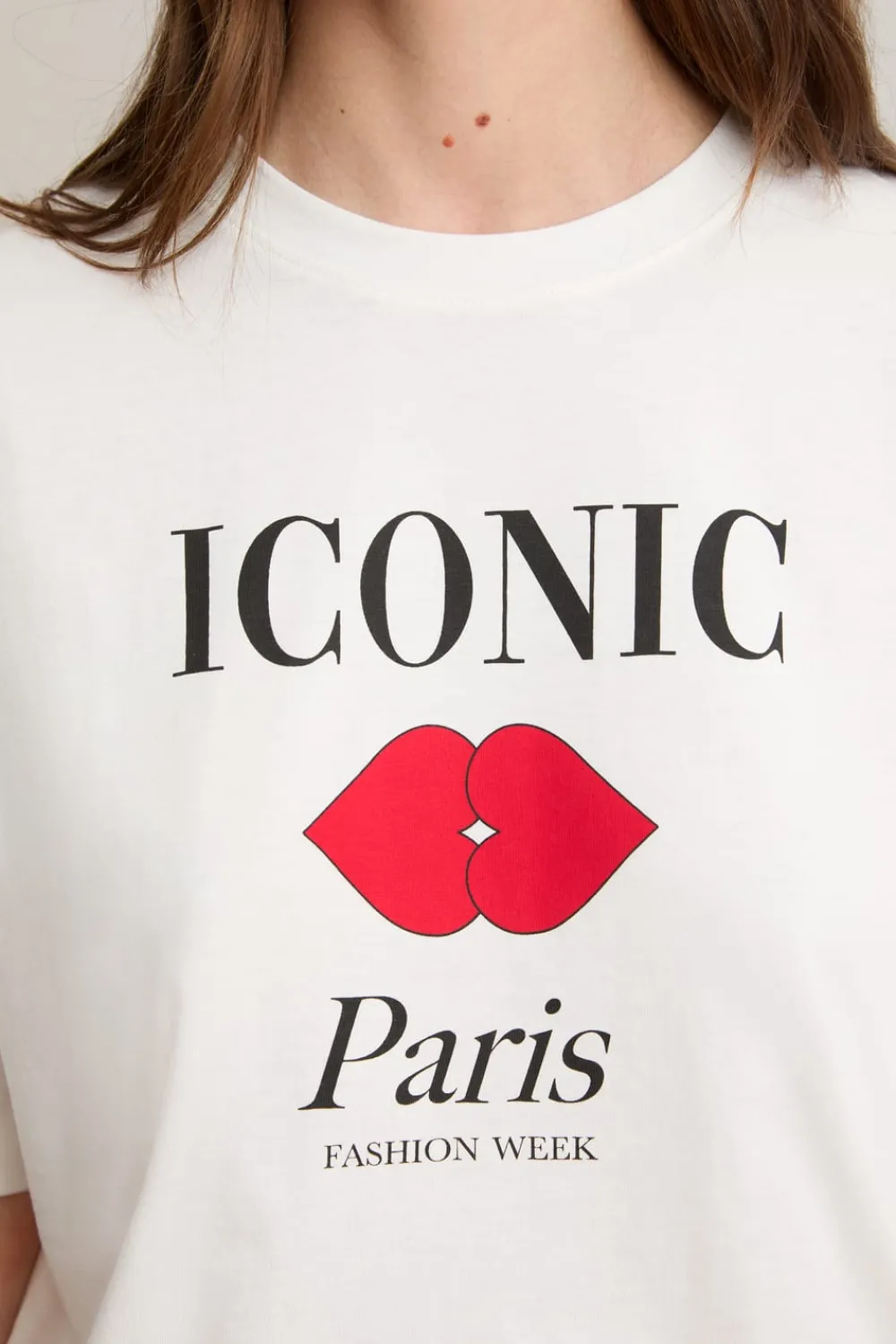 Discount ETAM Camiseta de pijama de algodón con ilustración «Paris» BLANCO