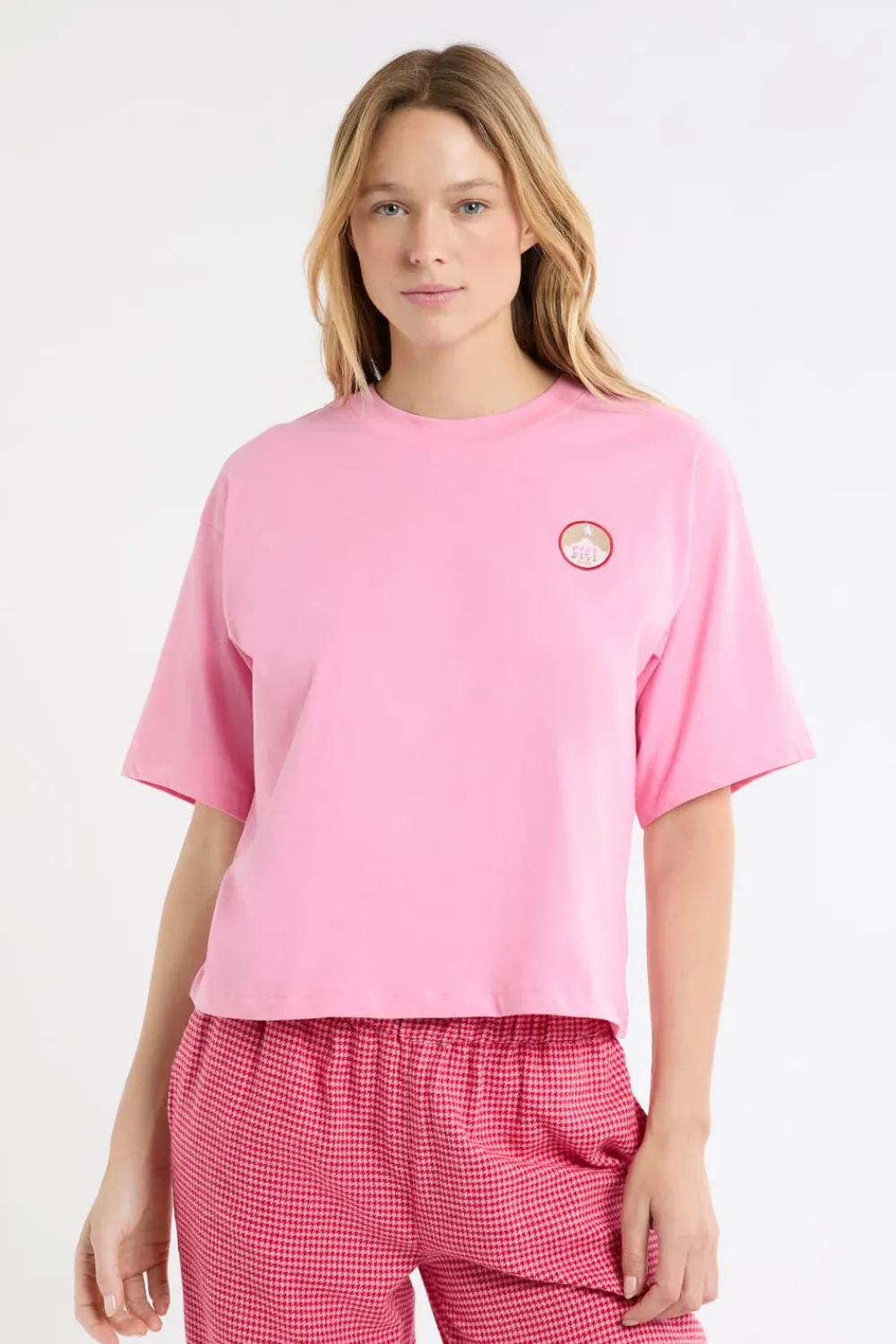 Discount ETAM Camiseta de pijama de algodón con estampado ROSA