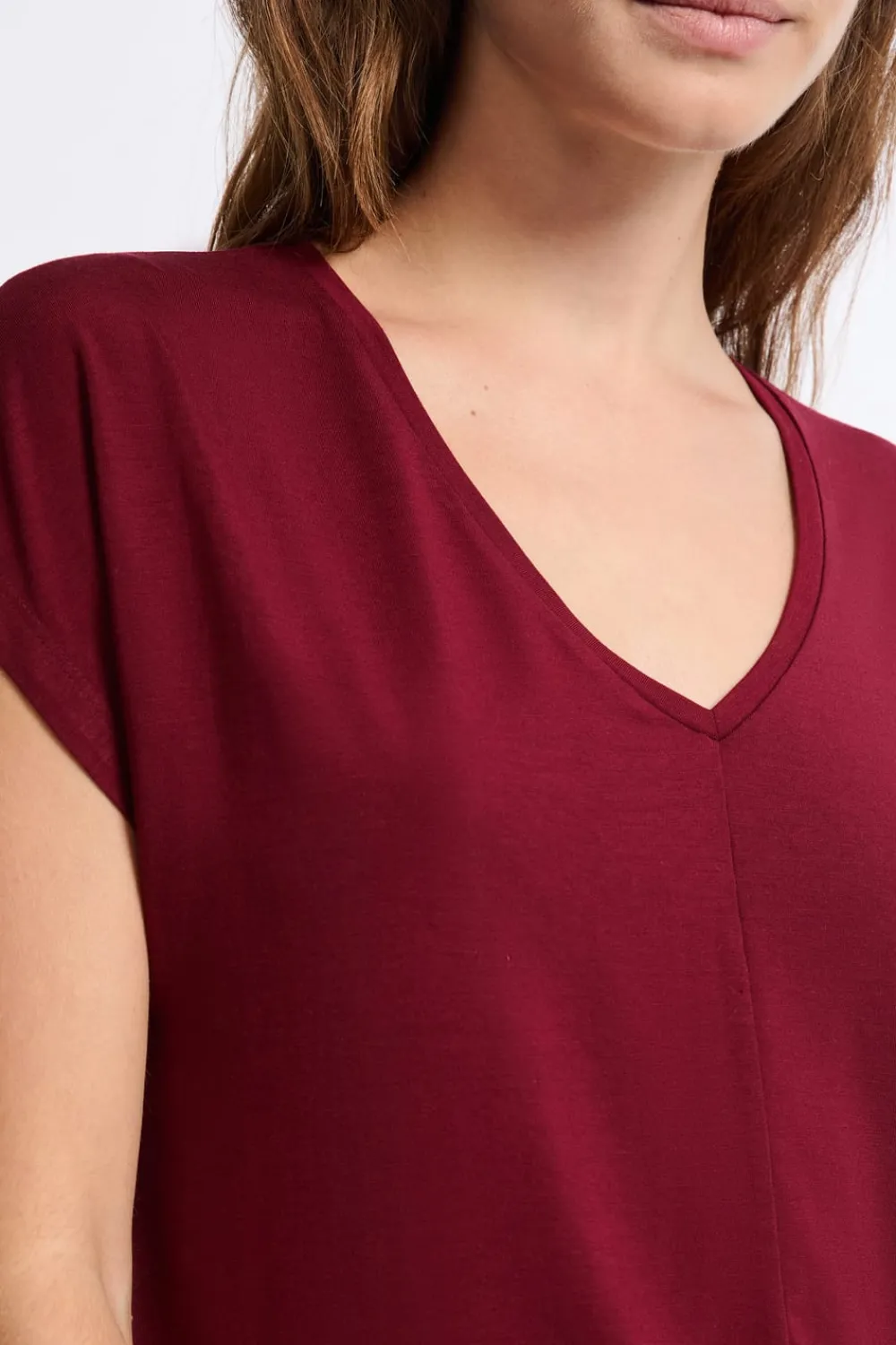 Clearance ETAM Camiseta de pijama de manga corta BURDEOS GRANATE