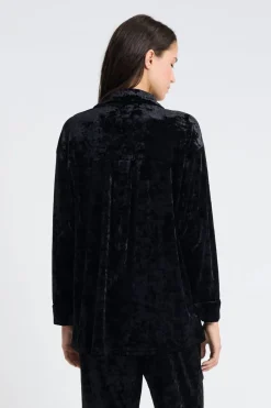 Best ETAM Camiseta de pijama de terciopelo NEGRO