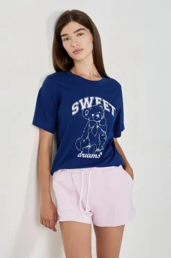 Best ETAM Camiseta de pijama estampada AZUL MARINO