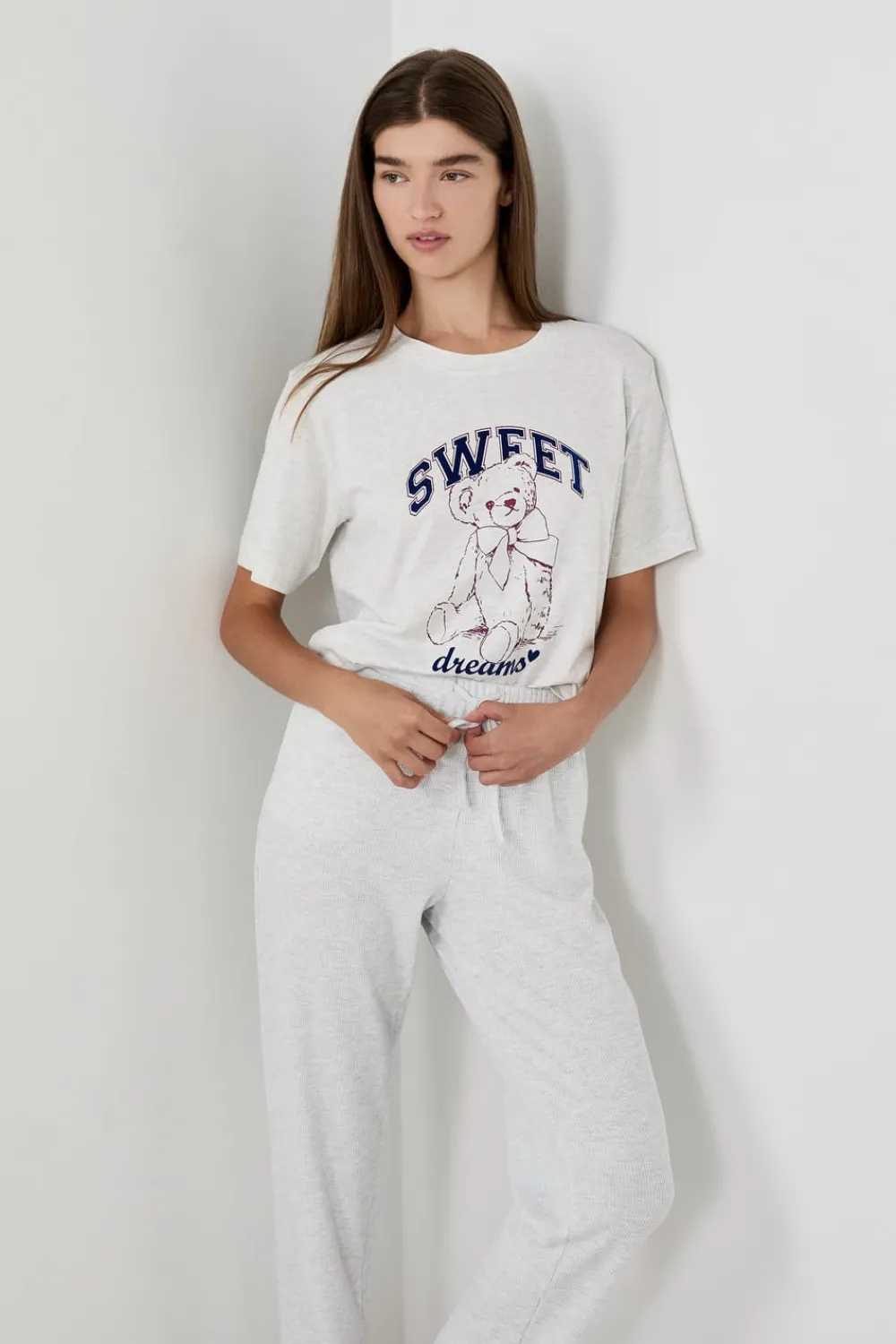 Discount ETAM Camiseta de pijama estampada GRIS CLARO