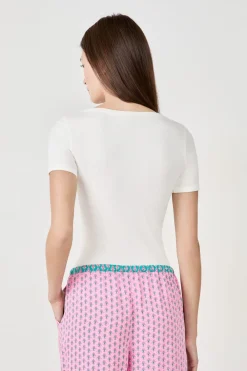New ETAM Camiseta de pijama manga corta BLANCO