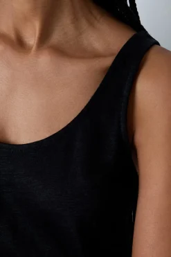 Discount ETAM Camiseta de tirantes 100% lino NEGRO