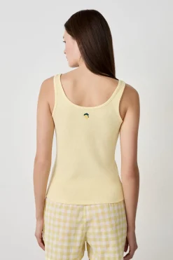 Outlet ETAM Camiseta de tirantes de algodón AMARILLO