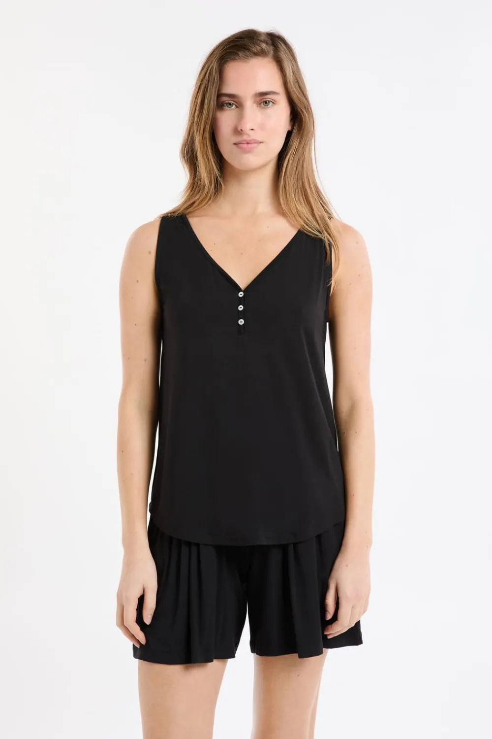 Clearance ETAM Camiseta de tirantes lisa NEGRO