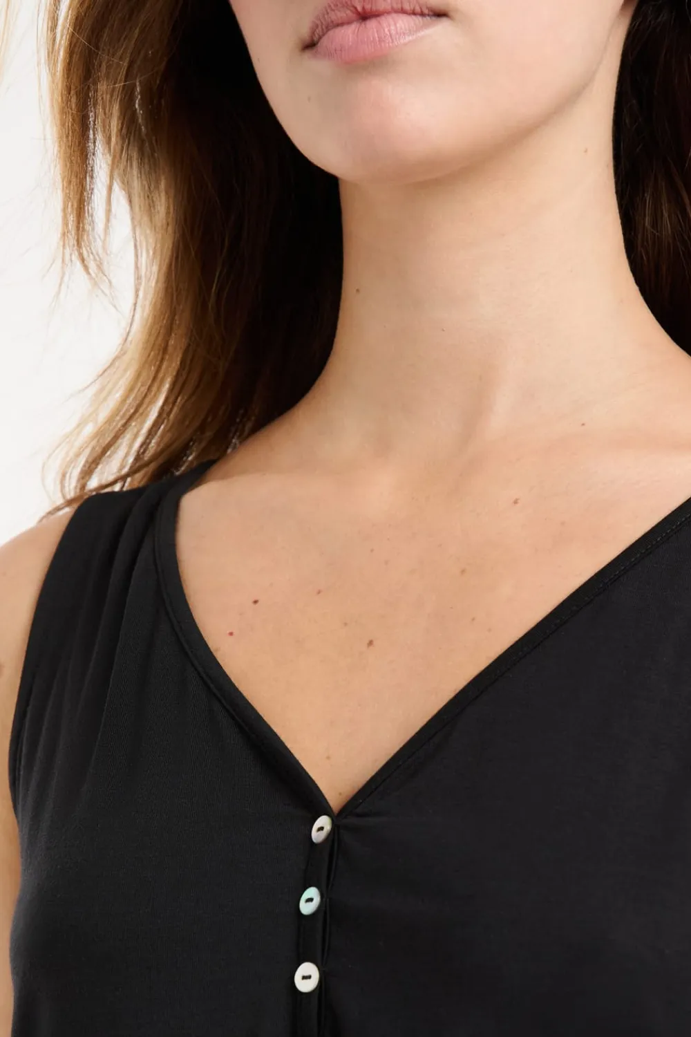 Clearance ETAM Camiseta de tirantes lisa NEGRO