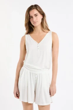 Hot ETAM Camiseta de tirantes lisa BLANCO CRUDO